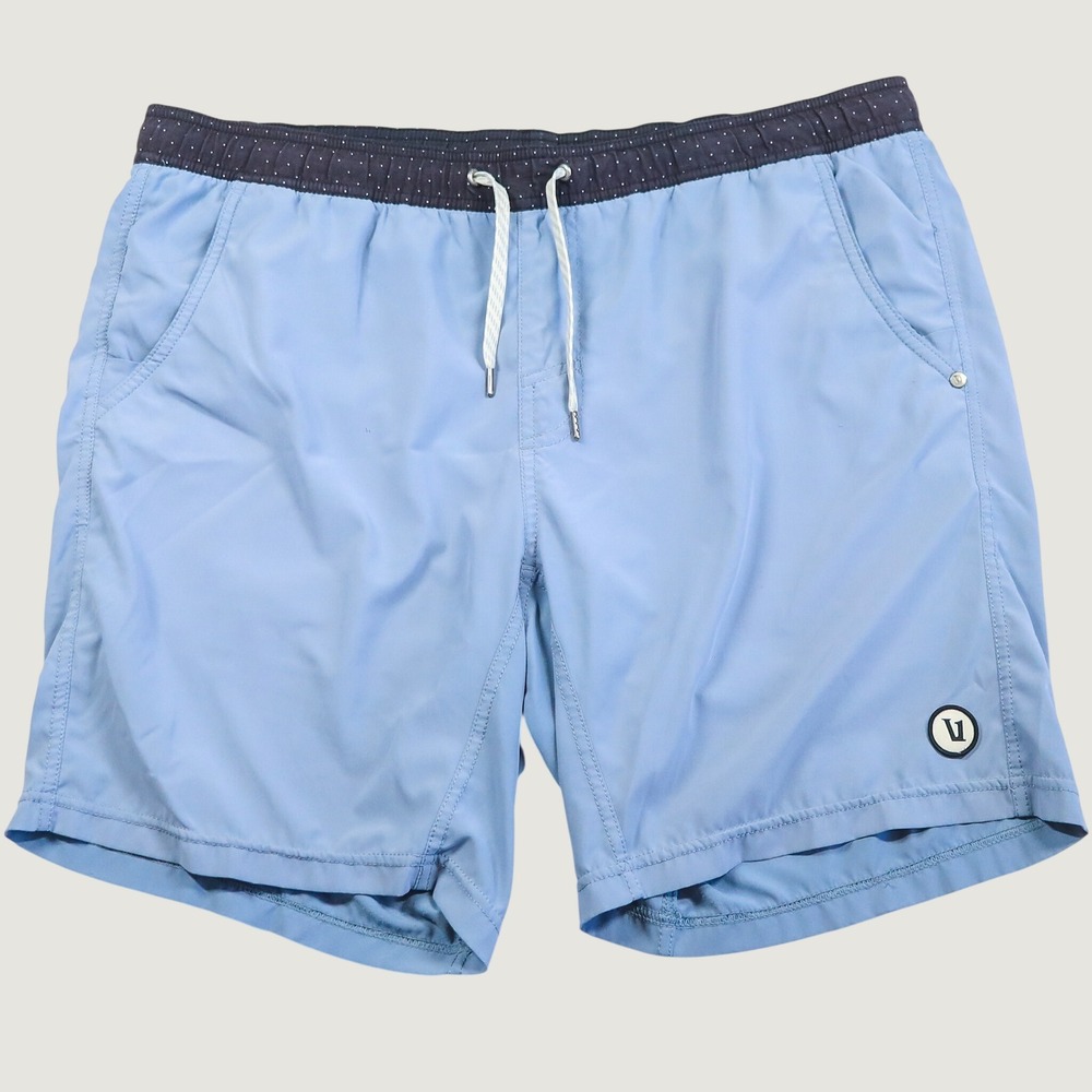 Vuori Kore Shorts Mens XXL Slate Blue Elastic Waistband Performance Lined 7"